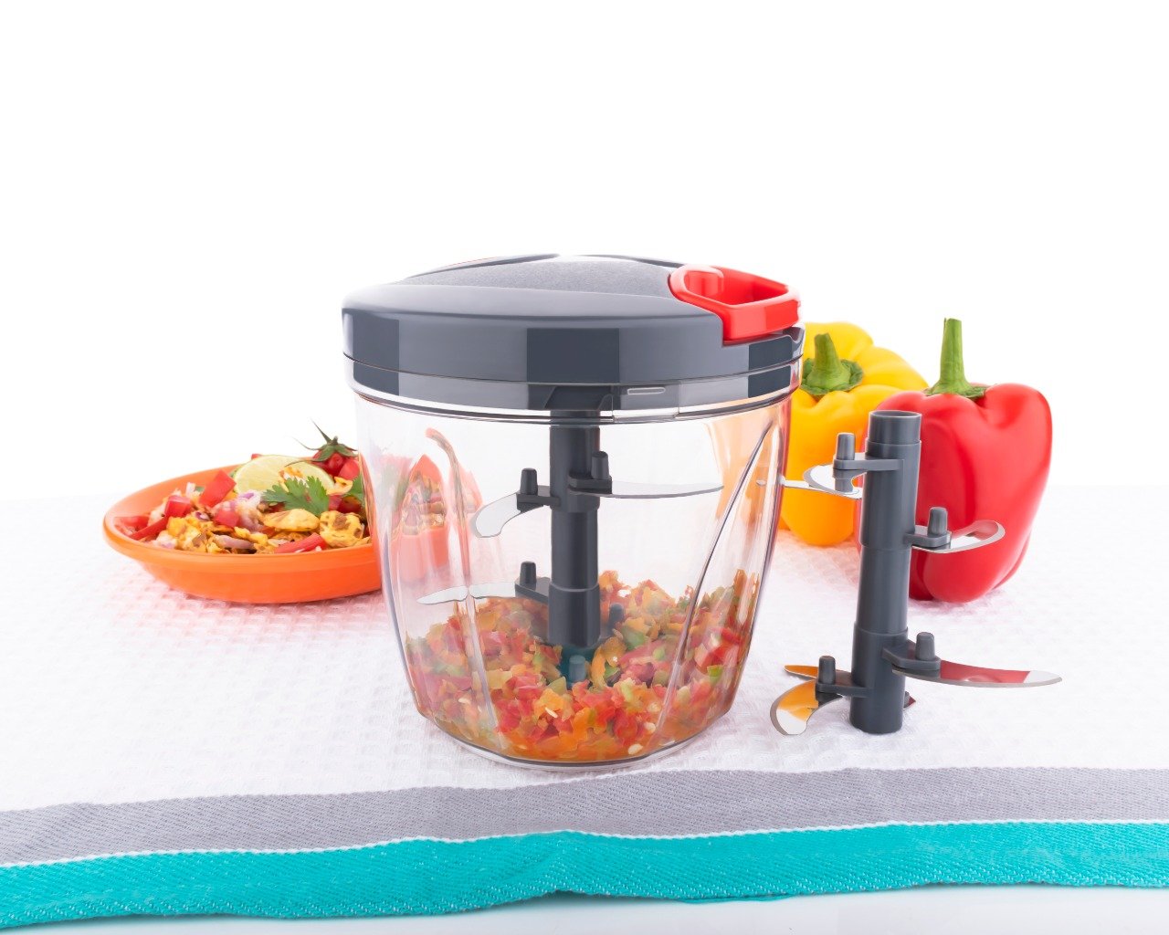2197 Vegetable Chopper, Cutter, Mixer for Kitchen with 6 Stainless Steel Blade (1000 ML) - SkyShopy