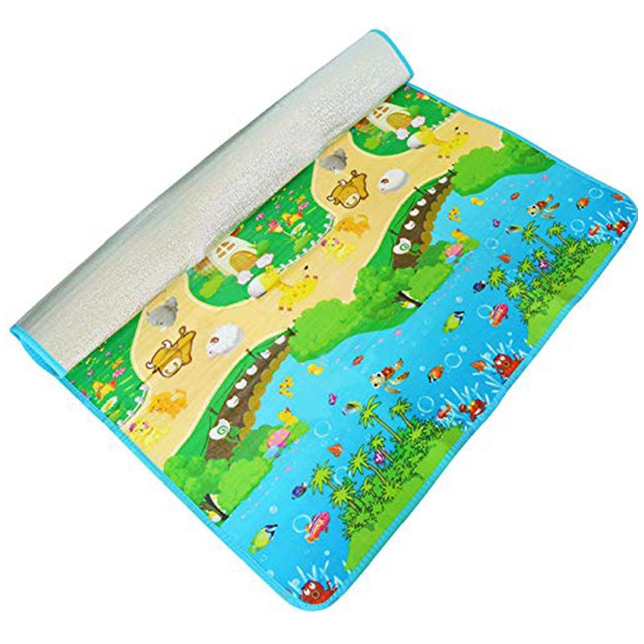 1200 Waterproof Single Side Baby Play Crawl Floor Mat for Kids Picnic School Home (Size 180 x 115)