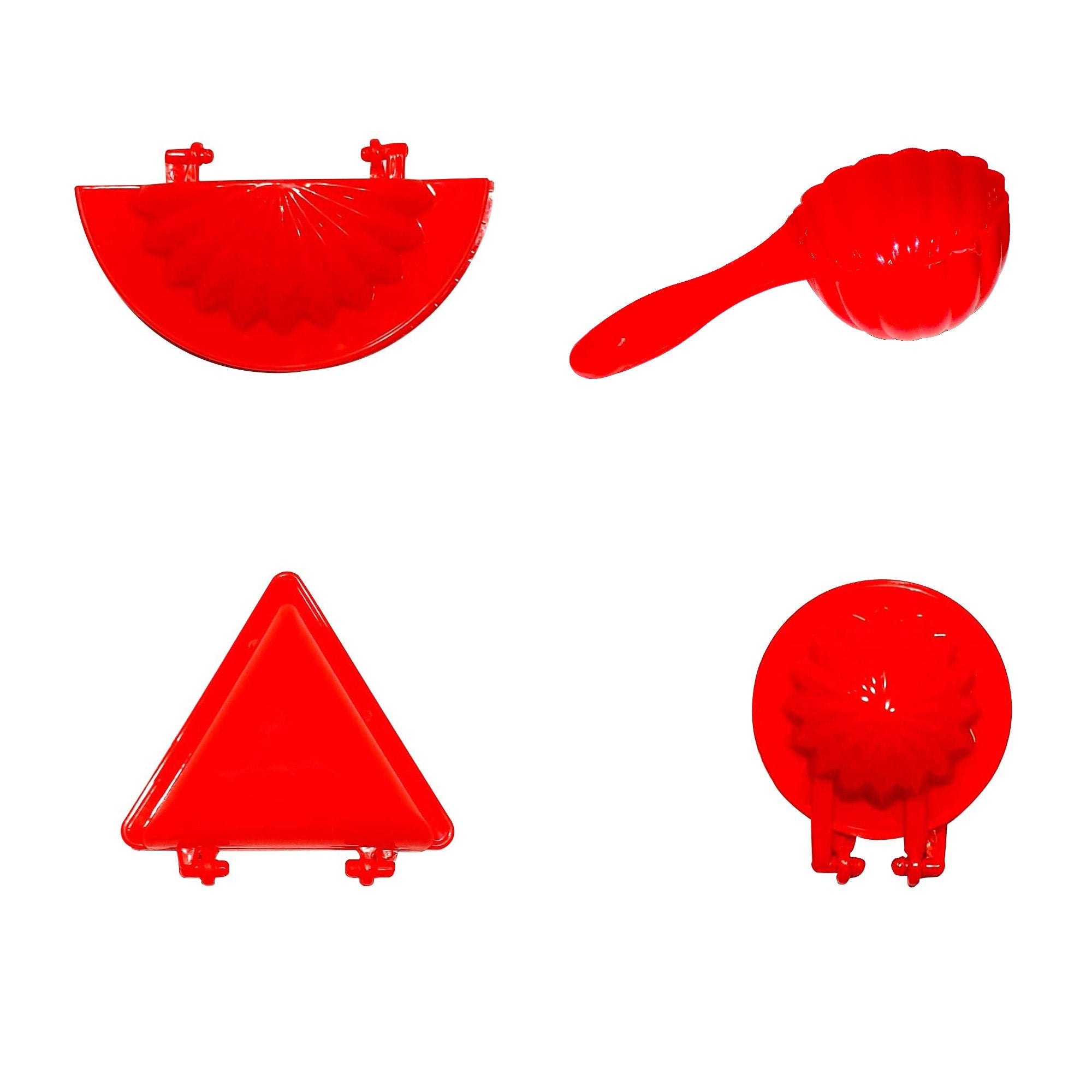 2403 4 Pcs Plastic Red Kitchen Tool Mould Dough Press - SkyShopy