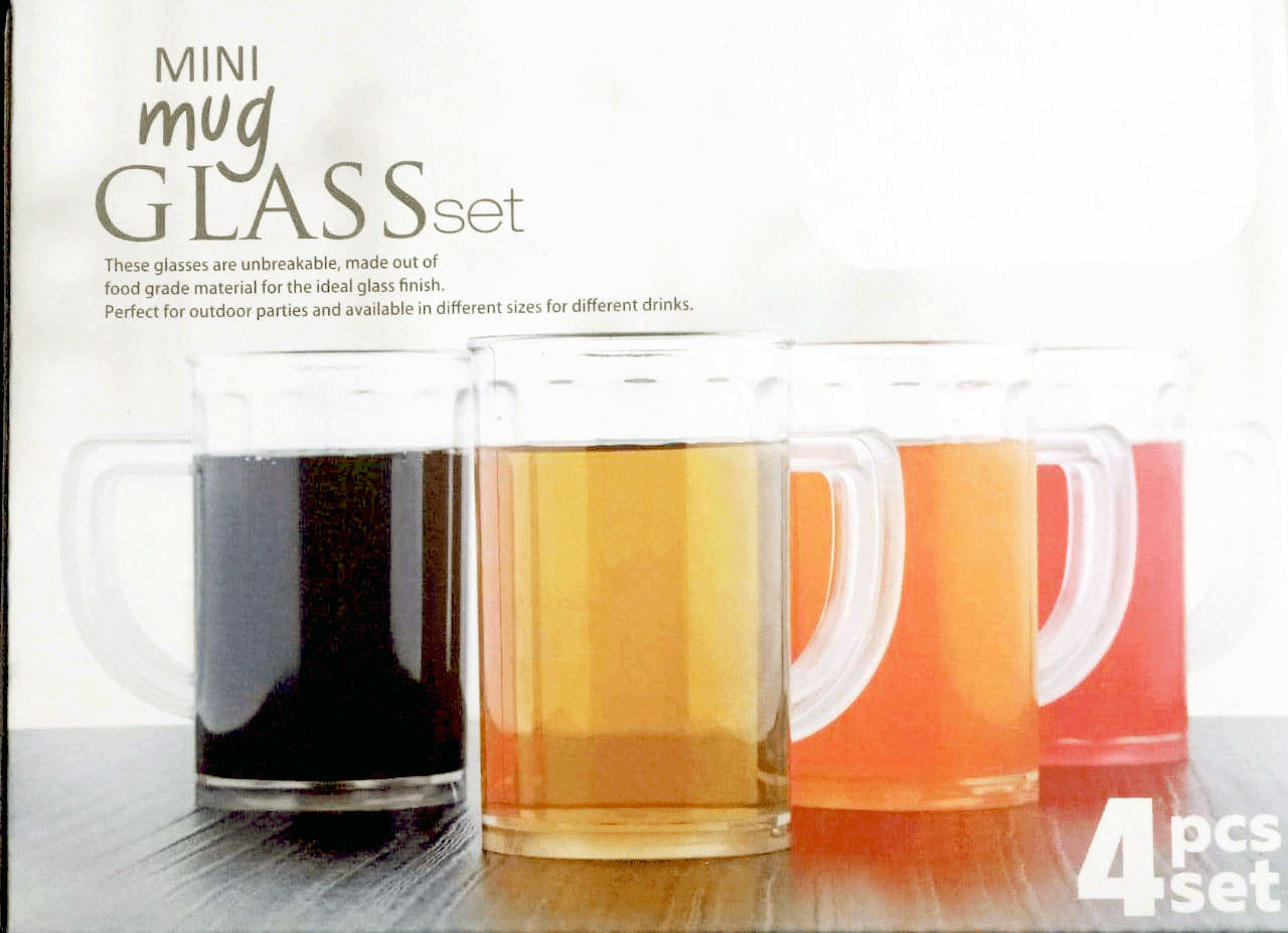 2409 Unbreakable Drinking Plastic Type Glass Set, Beer Mug, Set of 4 PCs, Transparent - SkyShopy