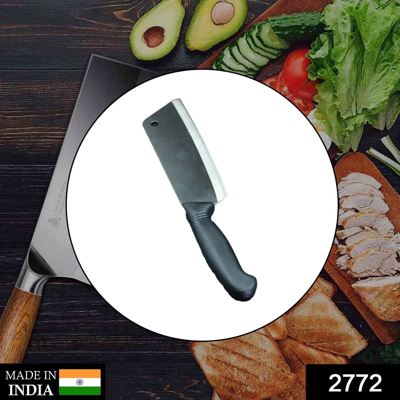 2772 Stainless Steel Chopper with Chef Knives/Chopping Knife for Kitchen DeoDap
