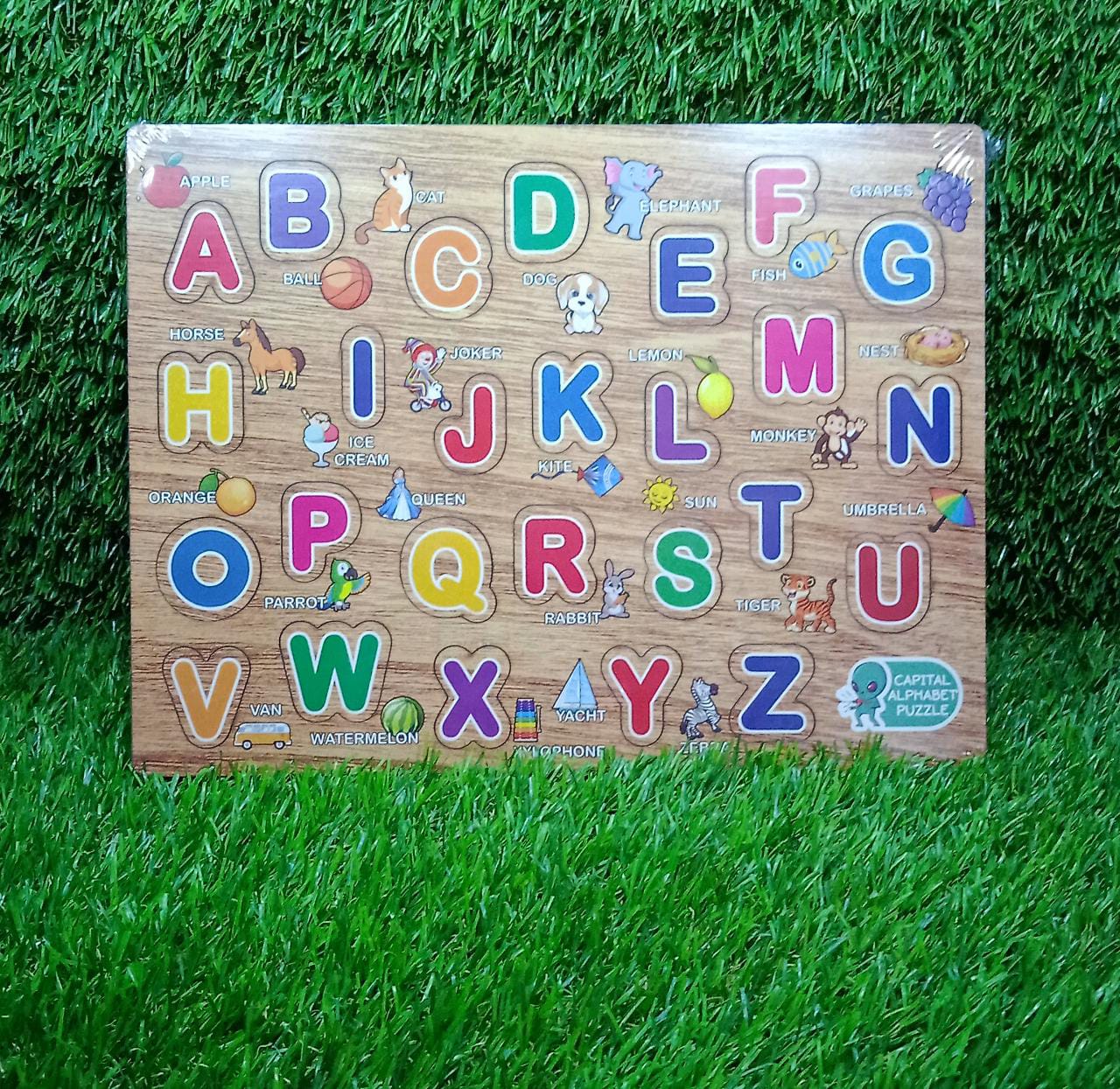 3495 Wooden Capital Alphabets Letters Learning Educational Puzzle Toy for Kids. Amd-Deodap