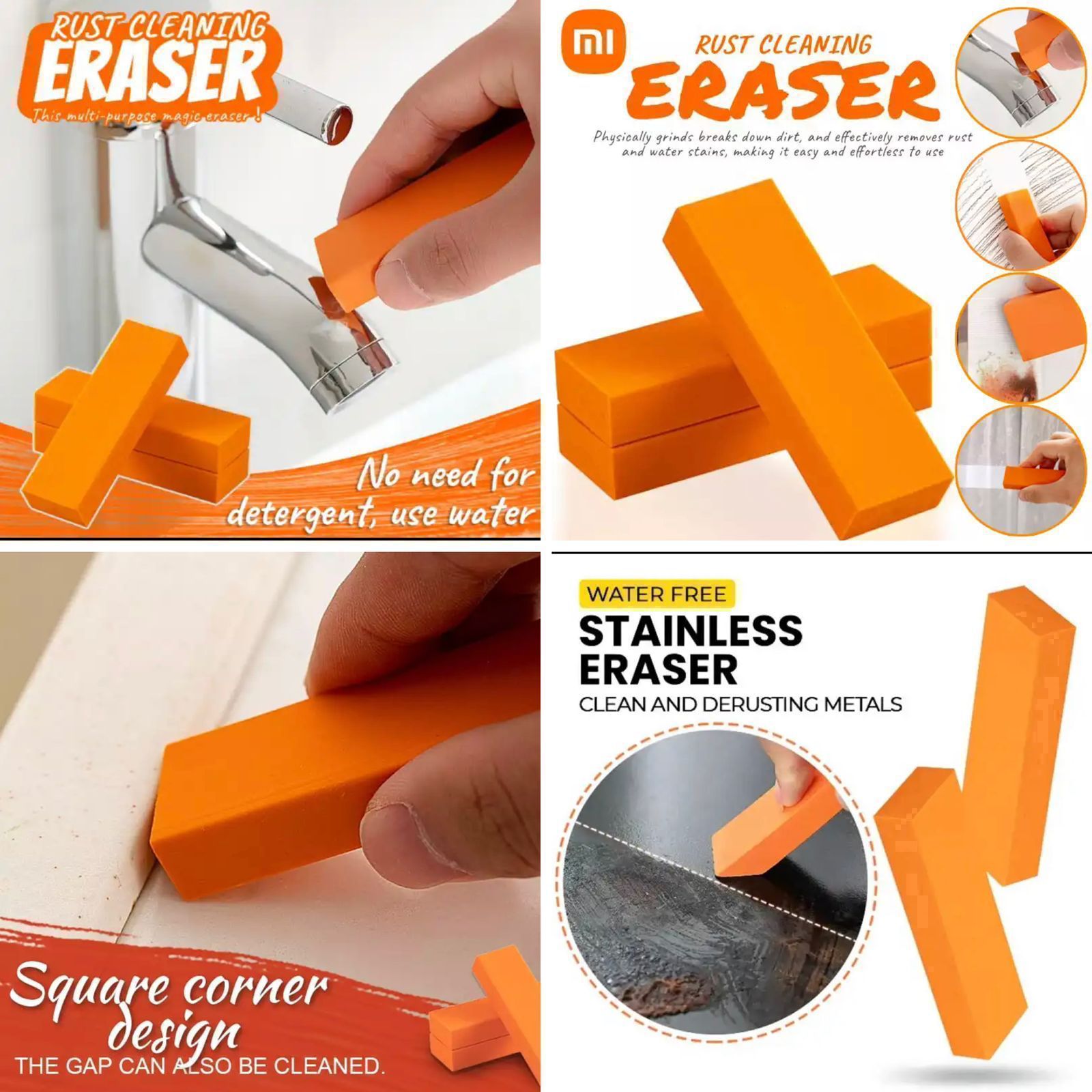SkyShopy Rust Cleaning Easy Limescale Eraser Artifact, Stainless Steel Stains Eraser Decontamination Cleaner Eraser Rust Remover for Kitchen Home