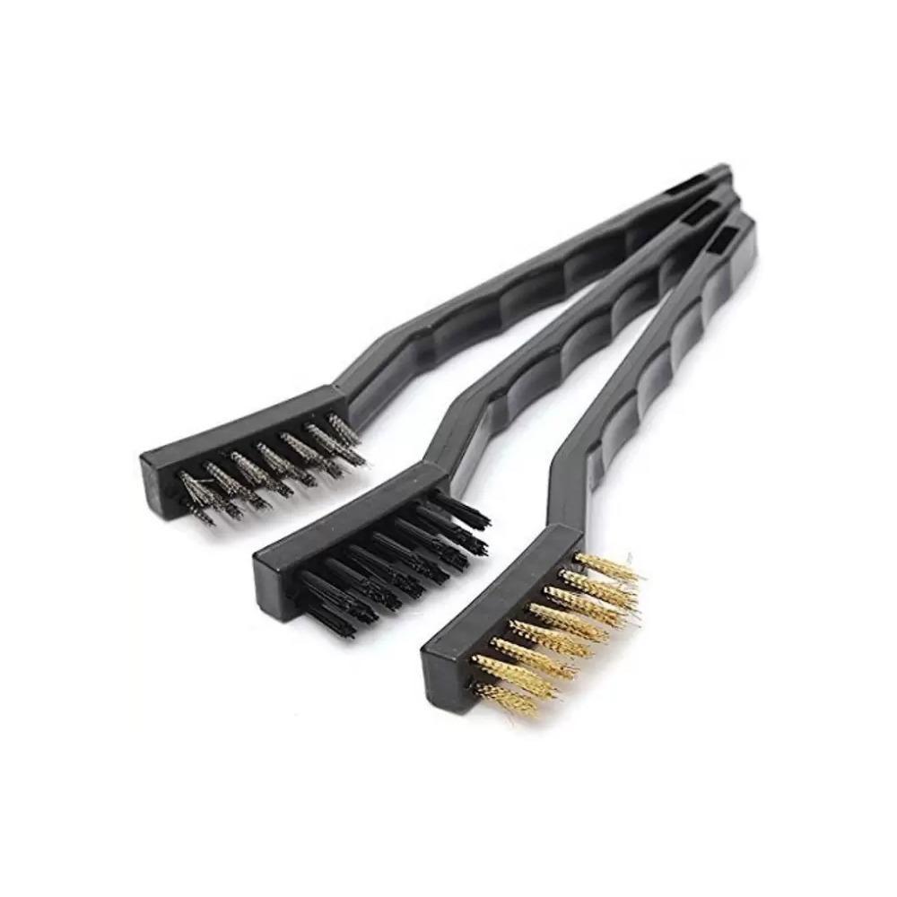 0244 -3pcs Mini Wire Brush Set (Steel/Nylon/Brass Brush) - SkyShopy