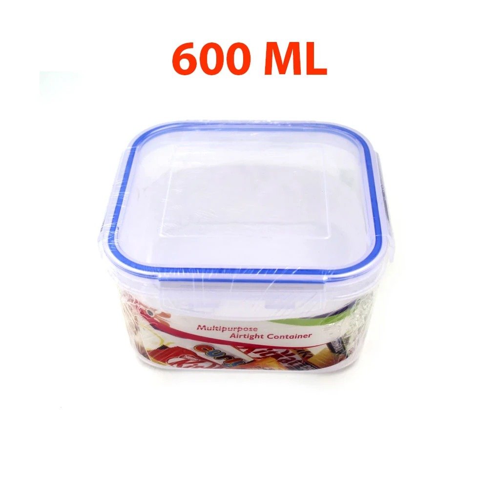 3682 Plastic Airtight Locked Food Storage Containers For Kitchen (600ml) (multicolour) - SkyShopy