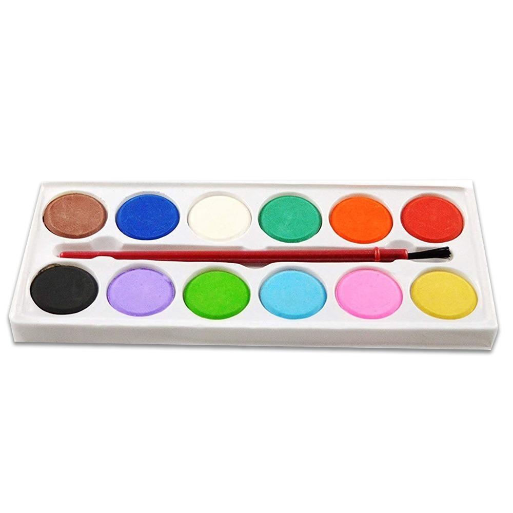 1123 Painting Water Color Kit - 12 Shades and Paint Brush (13 Pcs) - SkyShopy