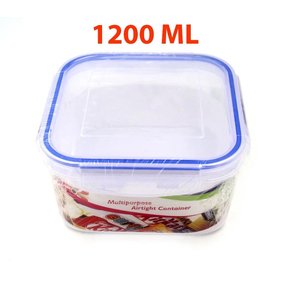 3683 Plastic Airtight Locked Food Storage Containers For Kitchen (1200ml) (multicolour) - SkyShopy