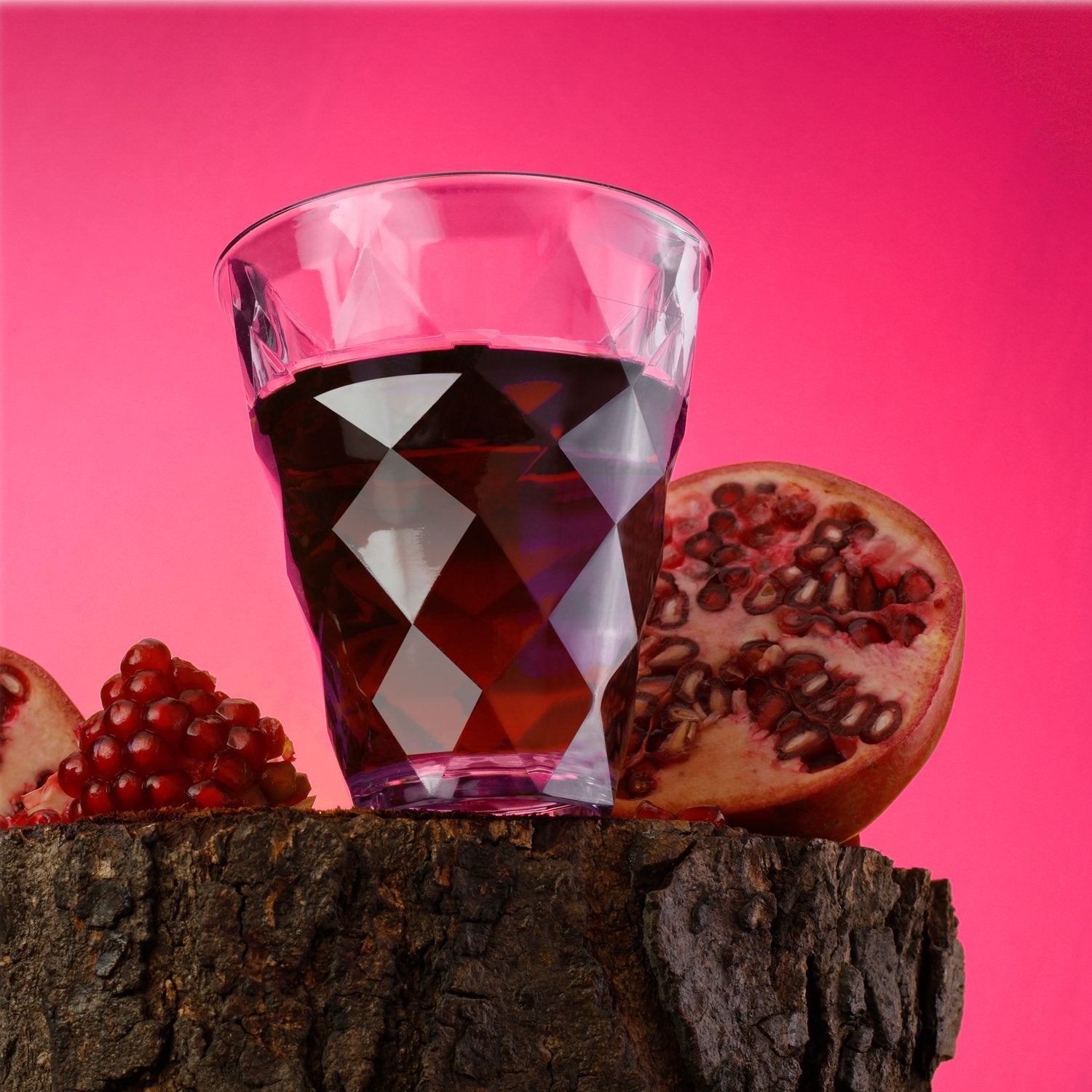 2342 Heavy unbreakable Stylish Diamond look fully Transparent Plastic Glasses Set 260ml (6pcs) - SkyShopy