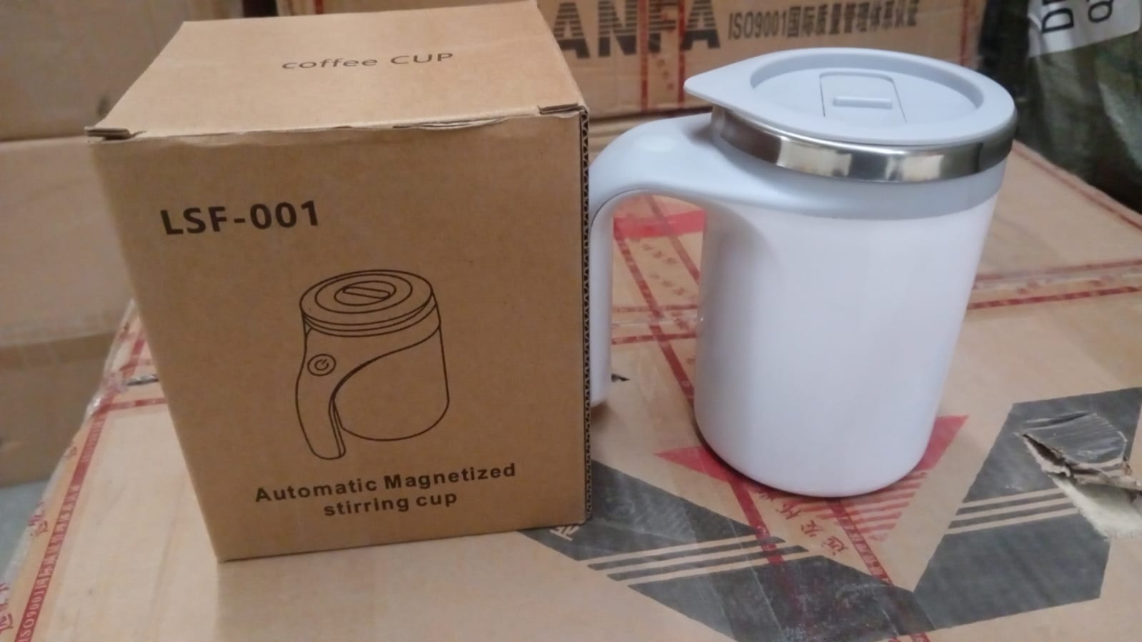 5545 Stirring Coffee Mug | Magnetic Stirring Coffee Cup | Stainless Steel Mug for Milk | Self Stirring Coffee Mug, Suitable for Coffee / Milk / Hot Chocolat | Battery Operated