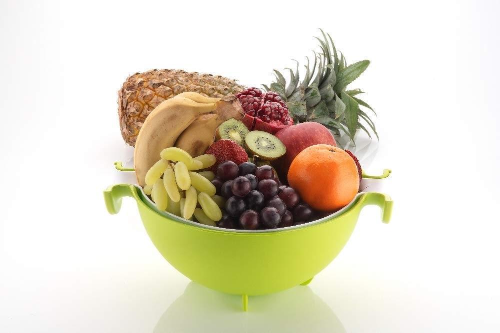 0728 Multifunctional Washing Fruits & Vegetables Basket Strainer and Detachable Drain Basket Bowl - SkyShopy