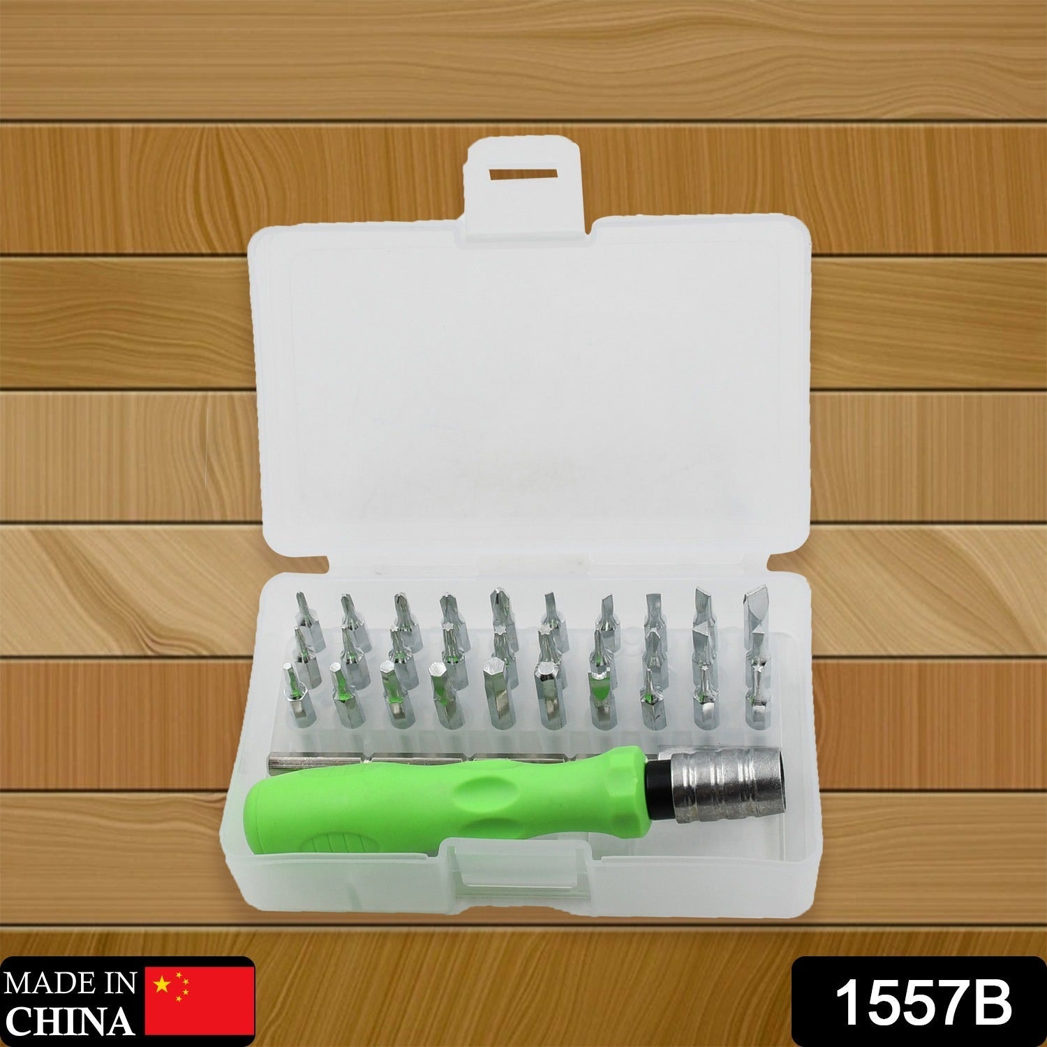 1557B  30 IN 1 MINI SCREWDRIVER BITS SET WITH MAGNETIC FLEXIBLE EXTENSION ROD