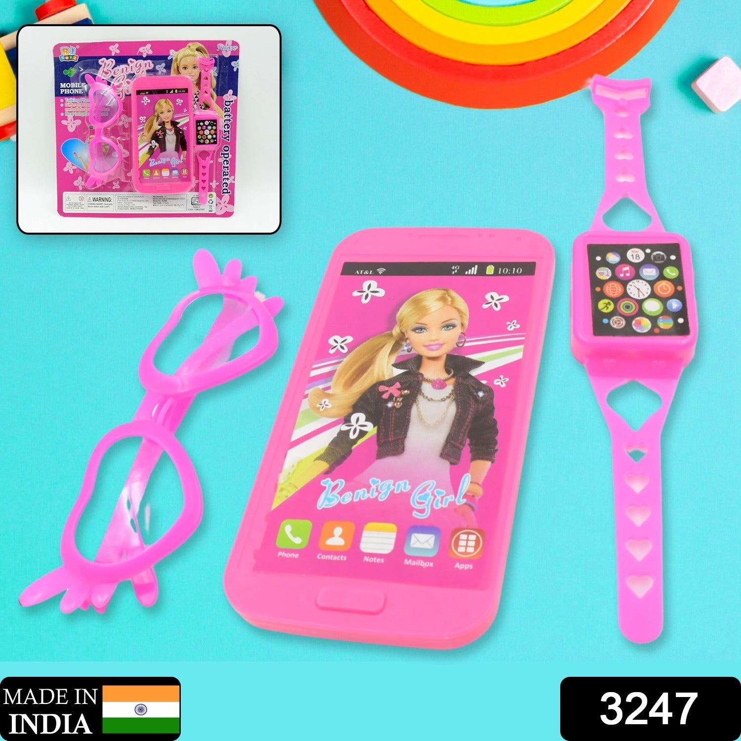 3247 Barbiee Phone, Watch and Glasses Set for Girls, Beautiful