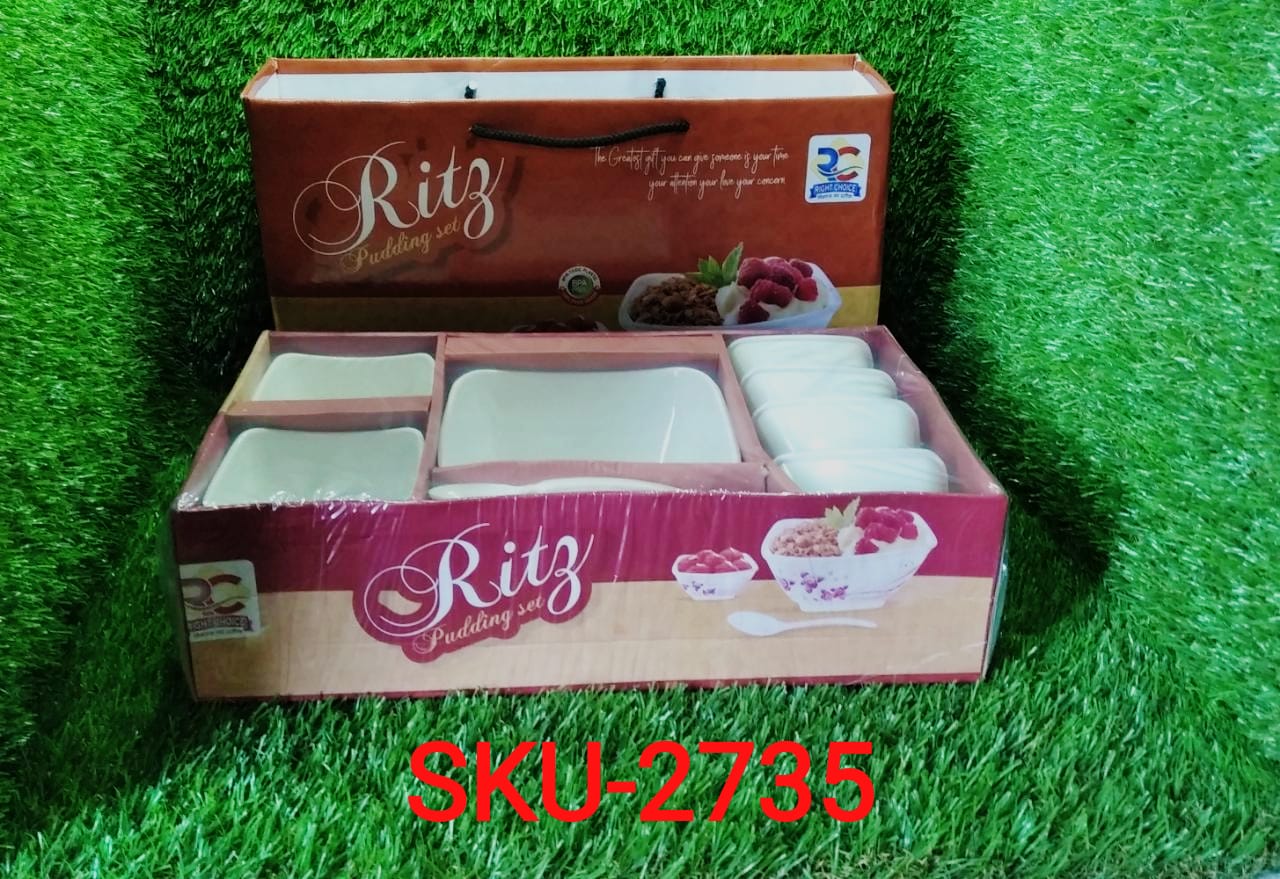 2735 13 Pc Pudding Set used as a cutlery set for serving food purposes and sweet dishes and all in all kinds of household and official places etc.
