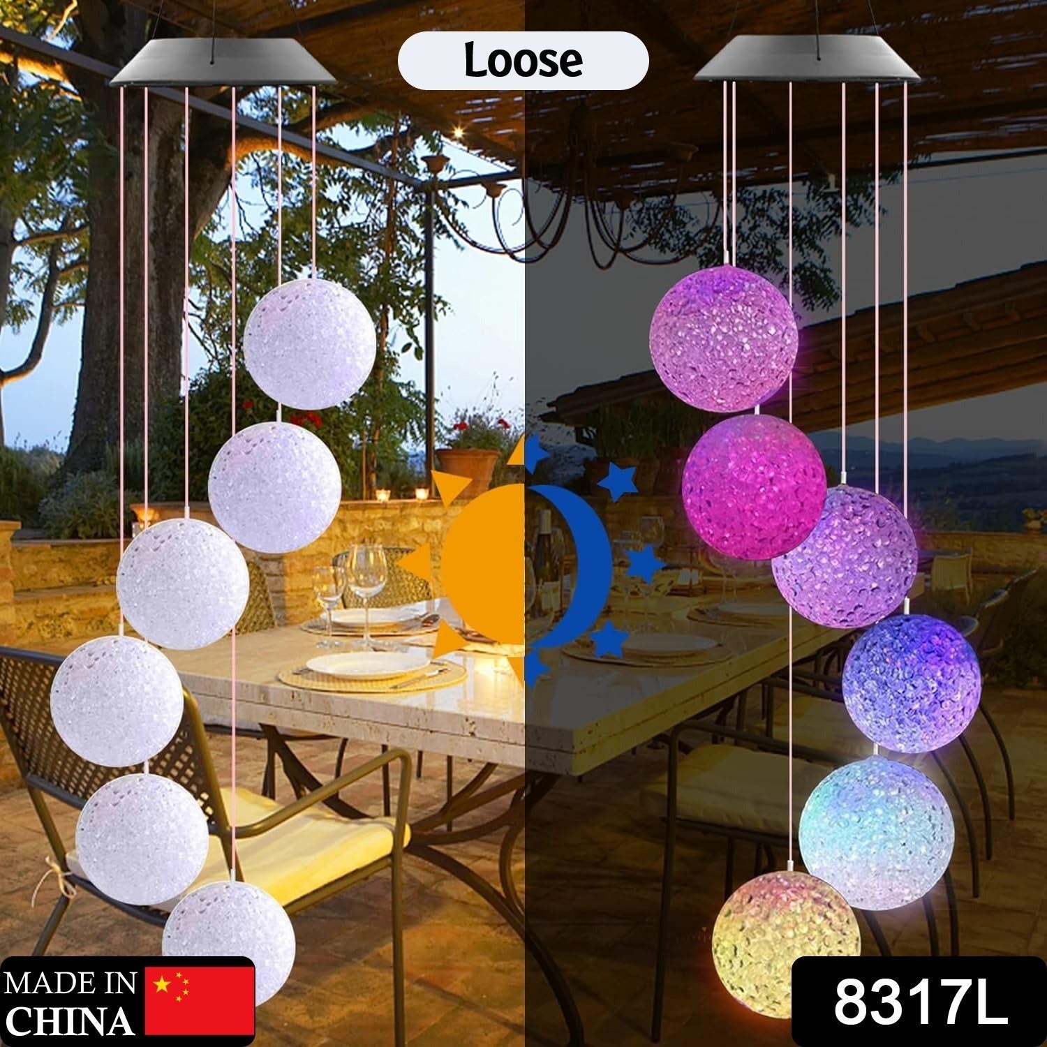 Colorful Crystal Wind Chimes Home /Garden/Patio/ Lawn Hanging Decoration