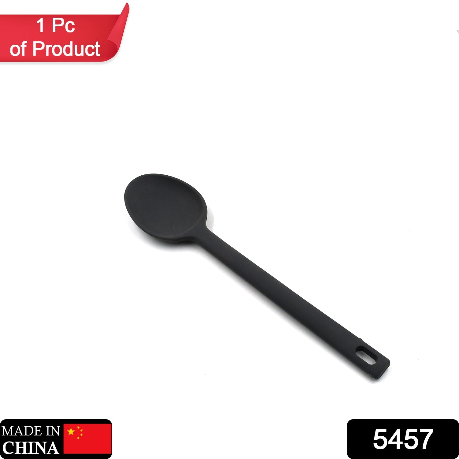5457 Large Silicone Kitchen Spoon  Long Handle Cooking Spoon for Cooking Baking Ladle Kitchen Utensils Food Grade Silicone (30cm)