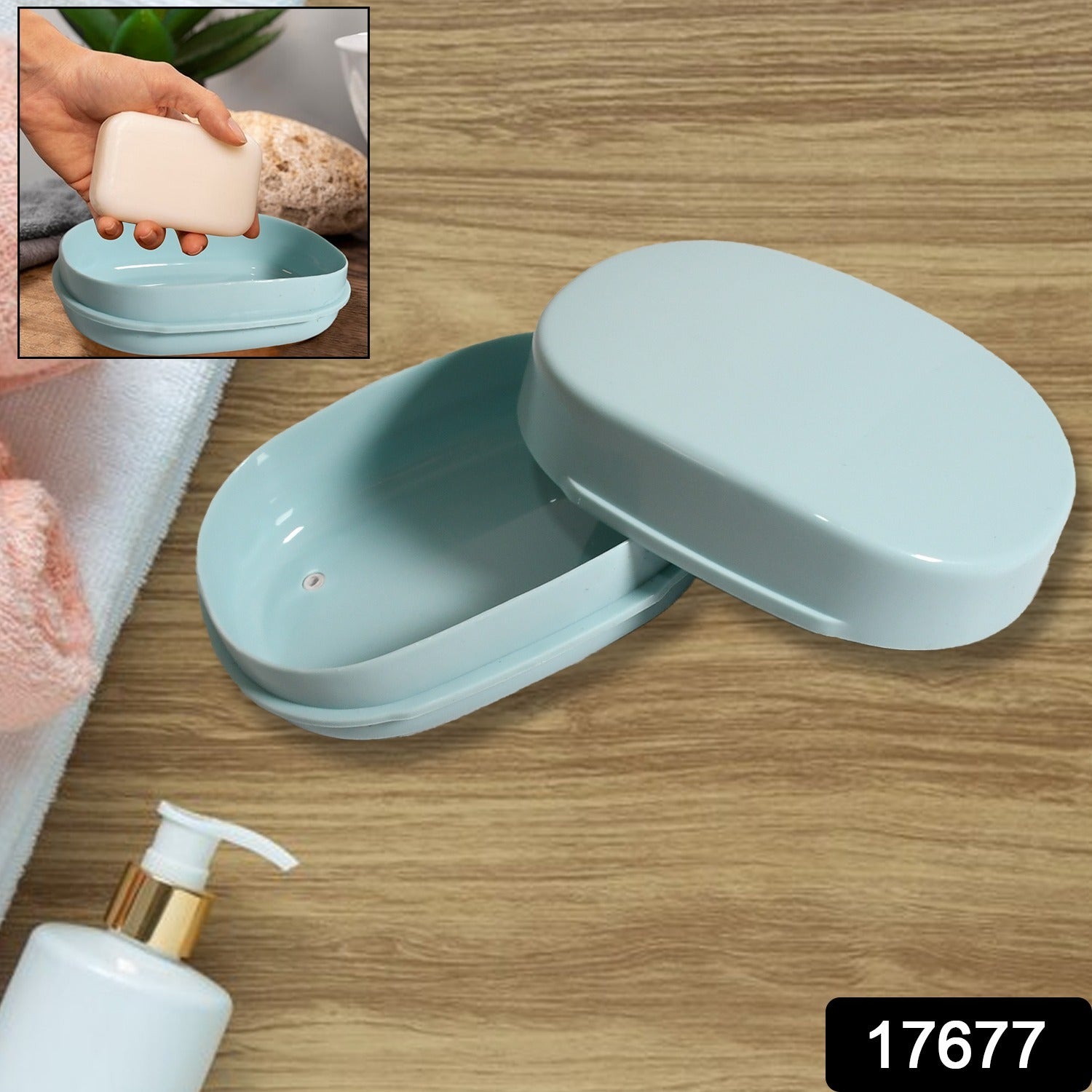 17677 Soap Container, Soap Box Household Kitchen and Bathroom Can Use PP Material Drain Box, Soap Dish, for Bathroom Shower Home Outdoor Camping (1 Pc)