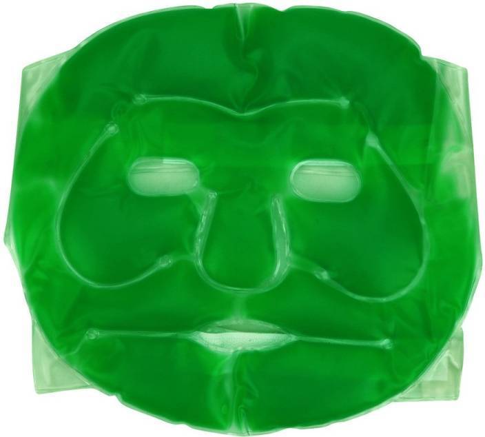 0402 Plastic Reusable Anti Stress Cooling Gel Face Mask with Strap-on Velcro (Green) - SkyShopy