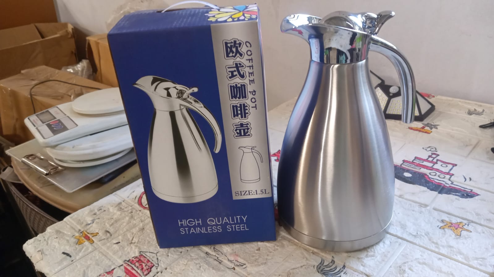 Vacuum Insulated Kettle Jug, Vacuum Insulated Thermo Kettle Jug Insulated Vacuum Flask, Vacuum Kettle Jug Stainless Steel For Milk ,Tea ,Beverage Home Office Travel Coffee (2.5 Ltr , 1.5 Ltr , 2 Ltr) (1Pc)
