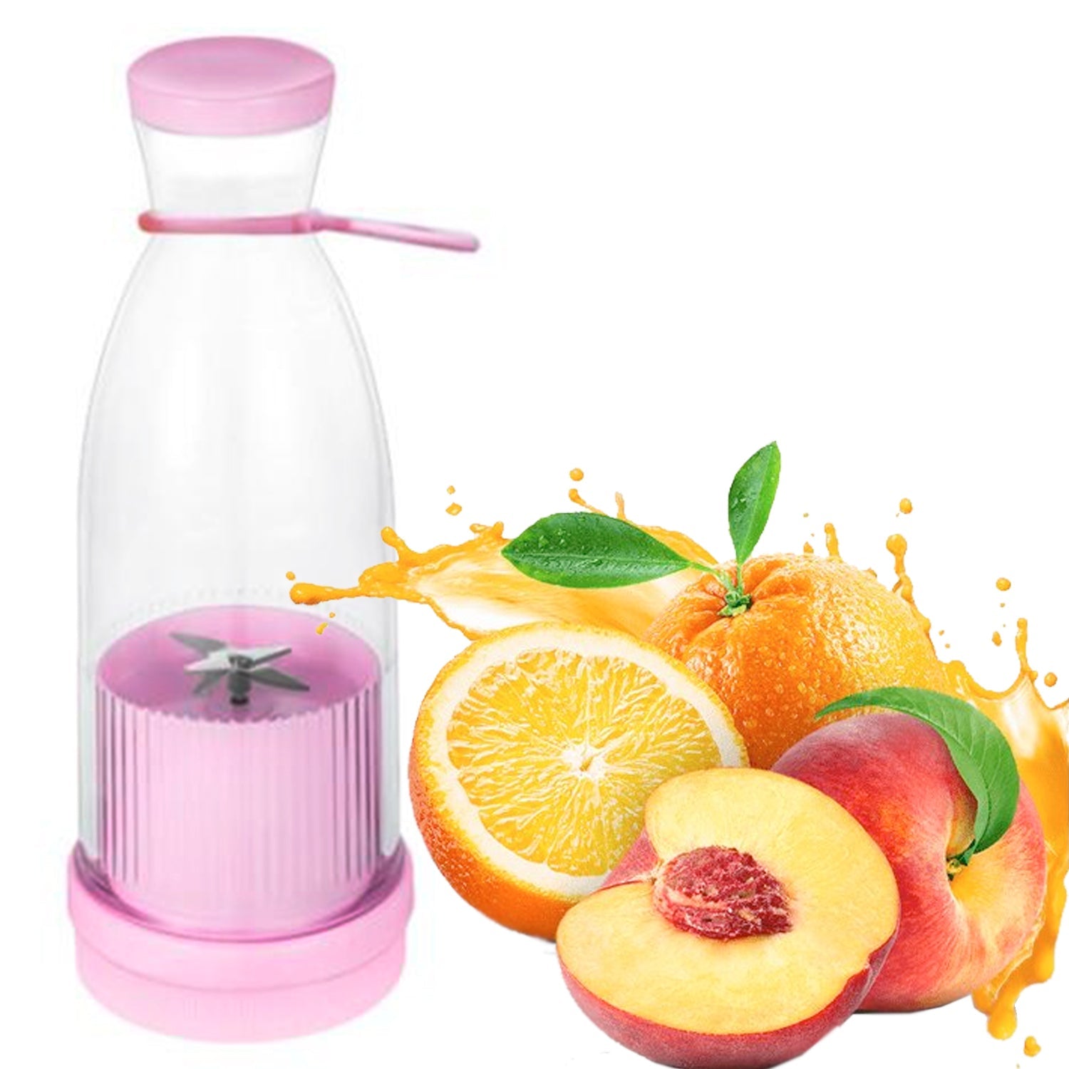 5334 Blender Portable Juicer for Smoothie , Juice , Vegetable Shakes with 4 Blades Wireless Charging Mini Personal Size Mixer Bottle Grinder, 380 Ml Multicolor DeoDap