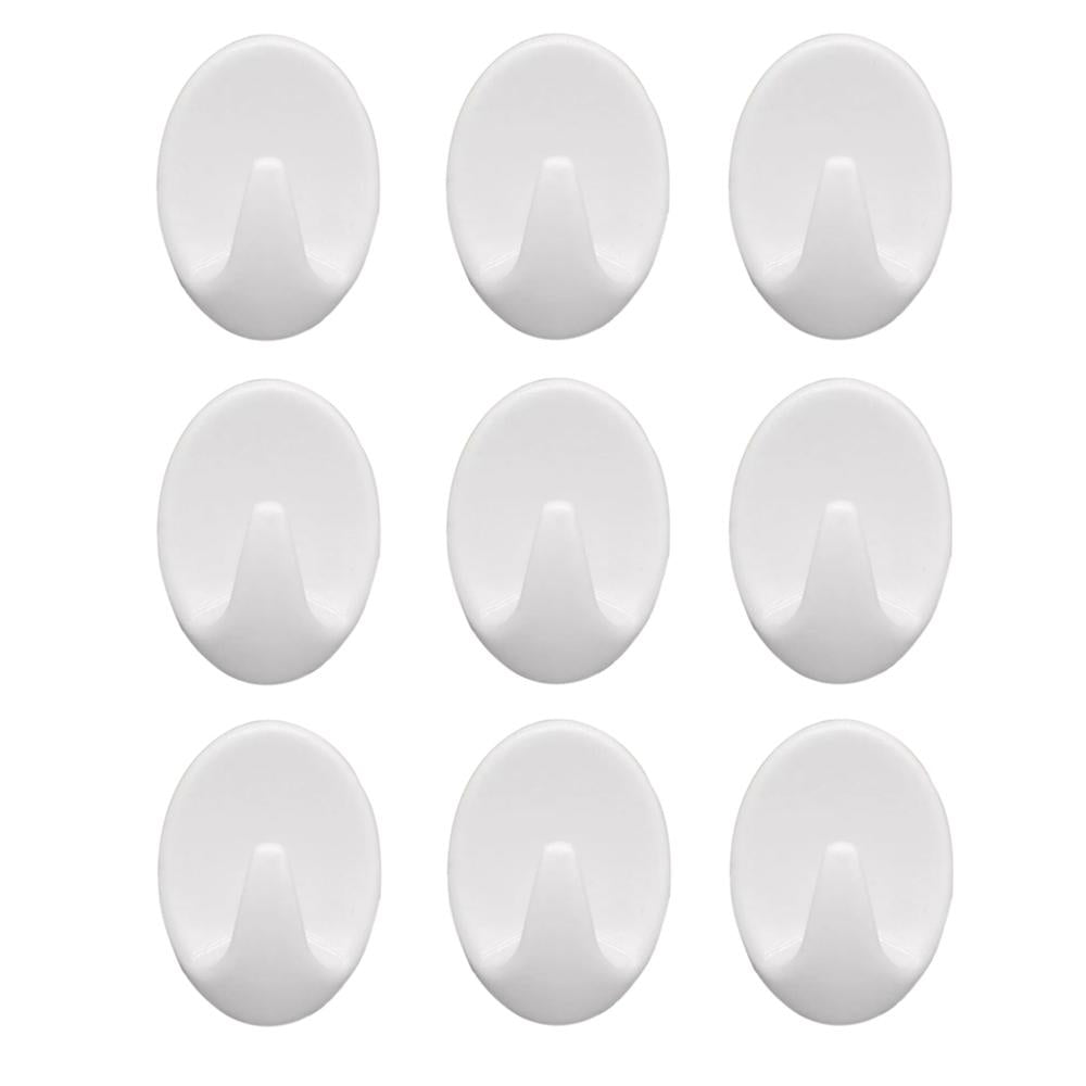 1544 Self Adhesive Plastic Wall Hook Set for Home Kitchen and Other Places (Pack of 9) - SkyShopy
