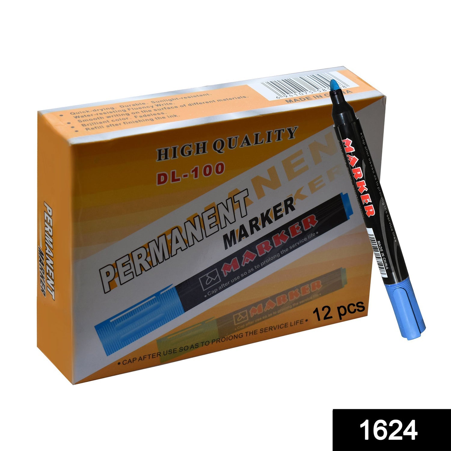 1624 Blue Permanent Markers for White Board (Pack Of 12) freeshipping - DeoDap
