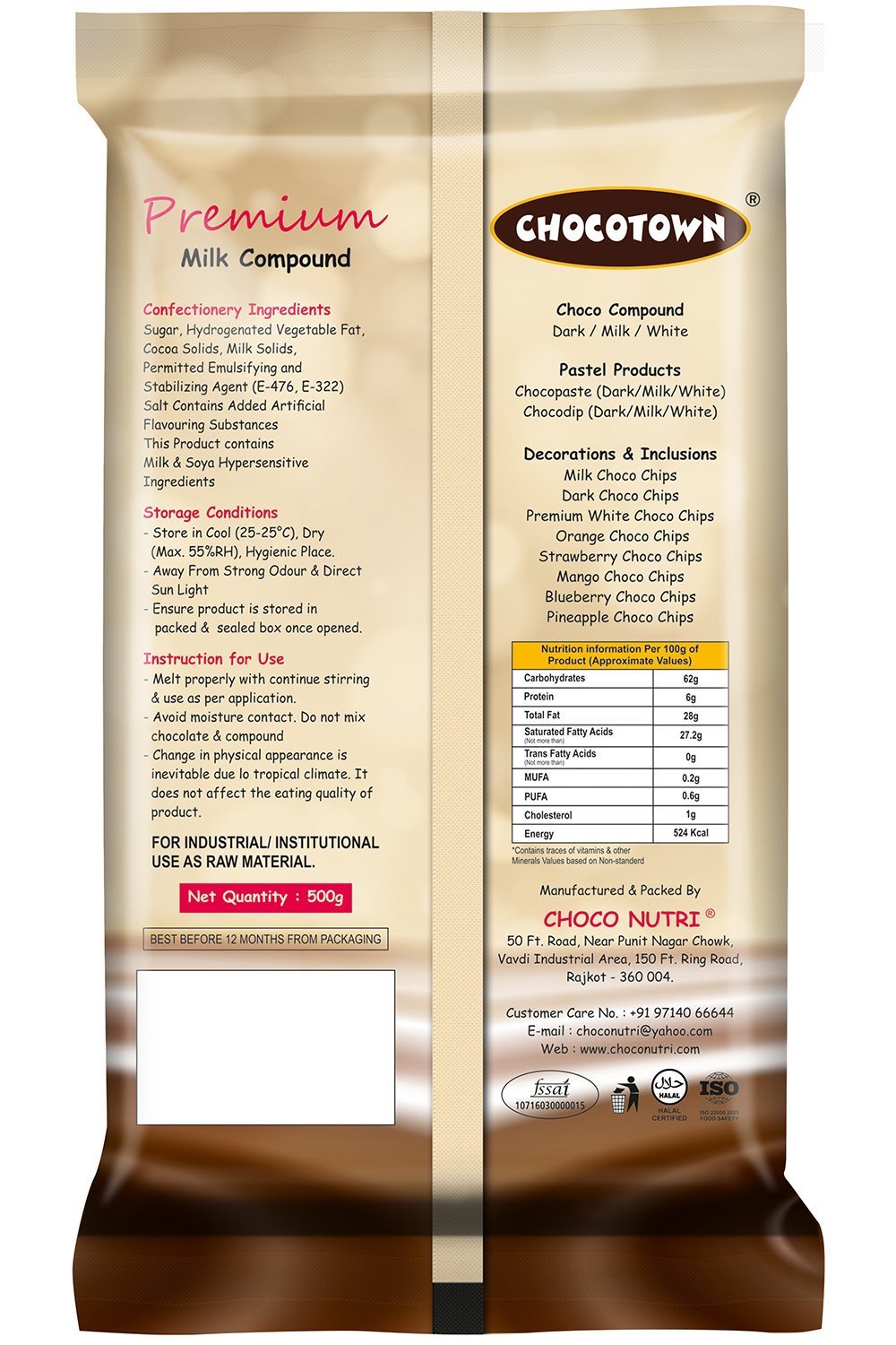 0049 Chocotown Premium Milk Compound 400gm | Chocotown Milk Choco Slab | - SkyShopy