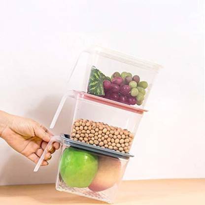 2454 Air Tight Unbreakable Big Size 1100 ml Square Shape Kitchen Storage Container (Set of 6) - SkyShopy