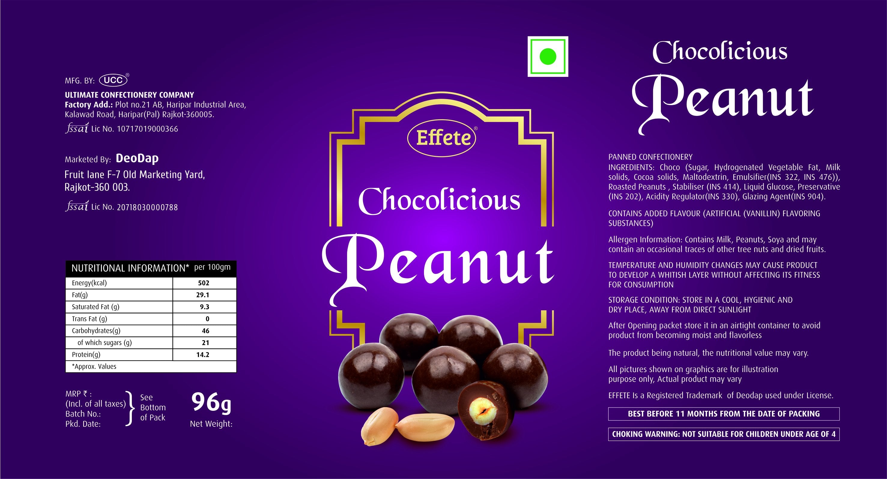 0047 Effete Peanut Chocolate (96 Gms) - SkyShopy