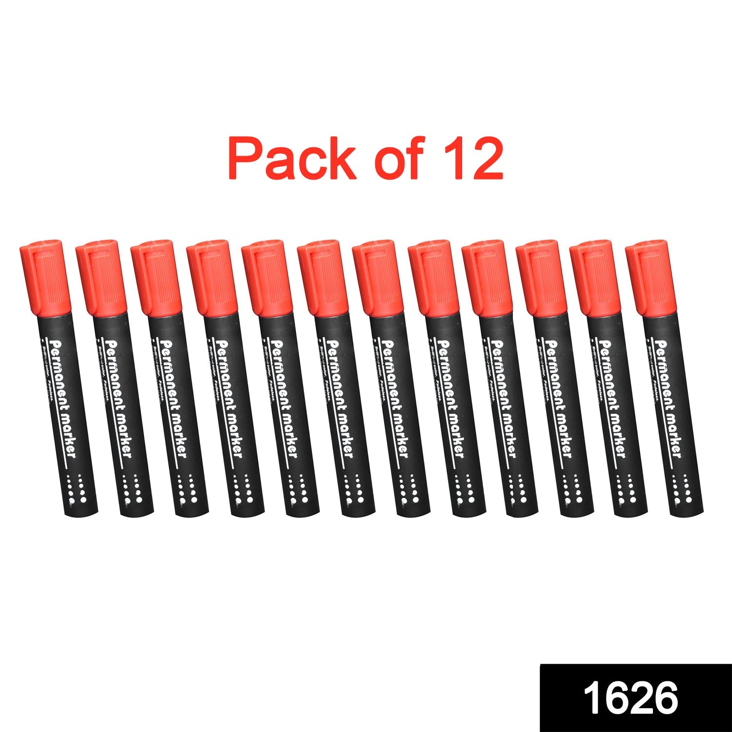 1626 Red Permanent Markers for White Board (Pack Of 12) freeshipping - DeoDap