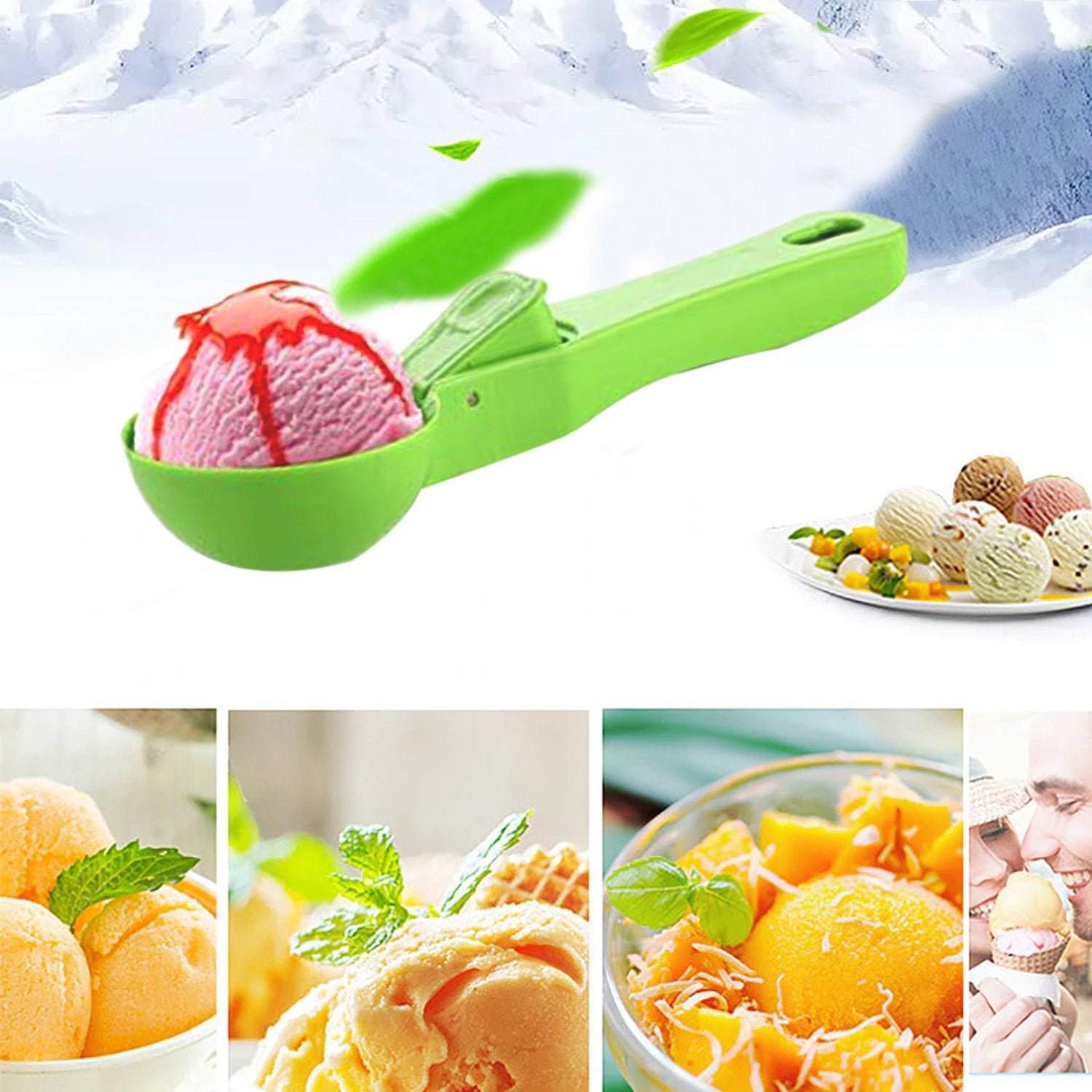 1177 Ice Cream Scoop Smooth and Sturdy (Multicolor) (Loose) - SkyShopy