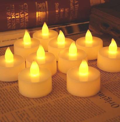 1222  Festival Decorative - LED Yellow Tealight Candles (White, 24 Pcs) DeoDap
