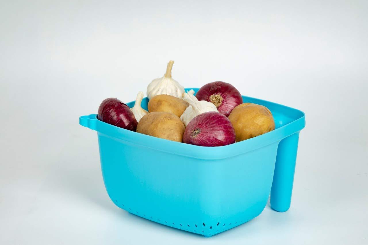 2097 Vegetables and Rice Plastic Washing Bowl with Handle - SkyShopy